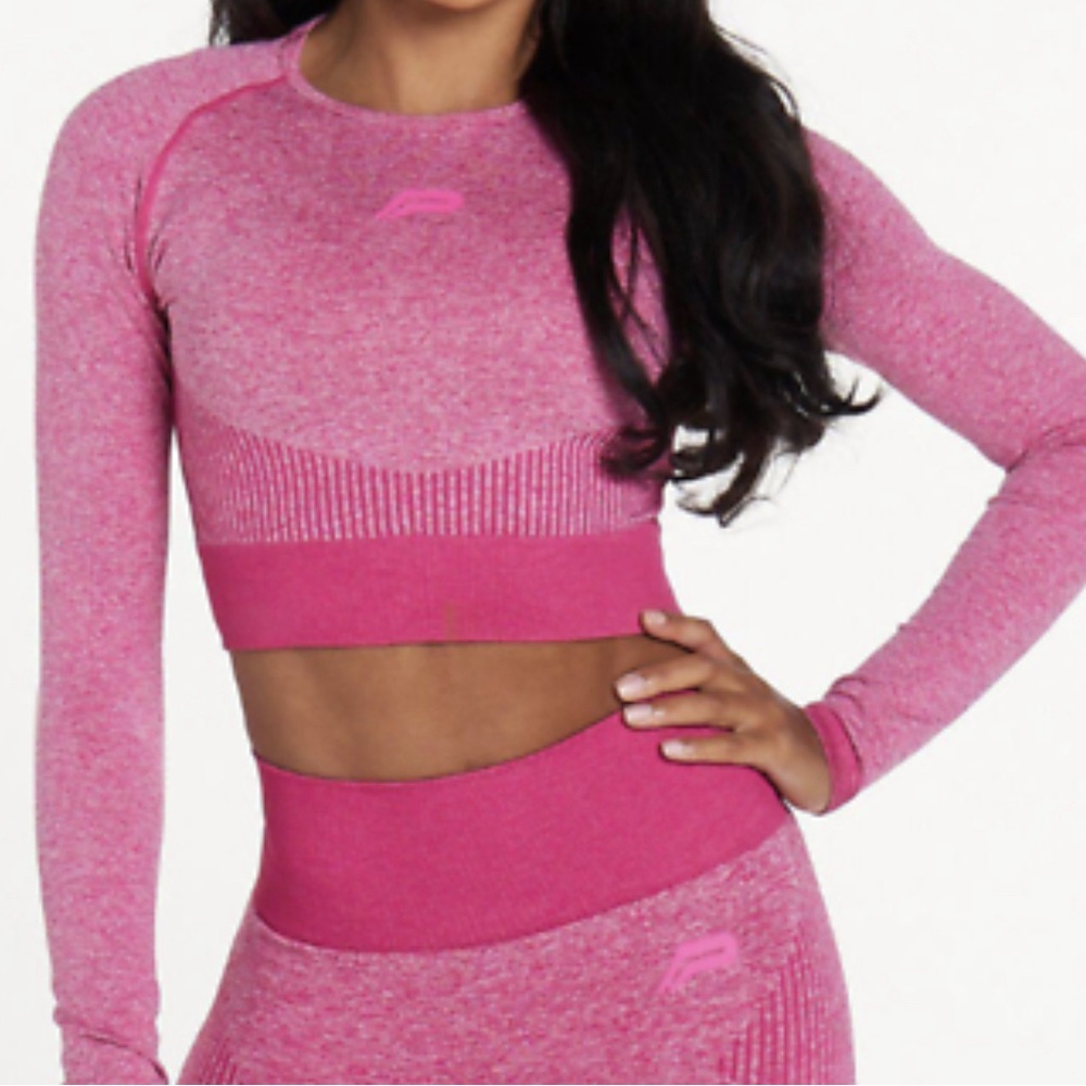 Pink gym crop top